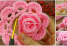 Very sweet crochet Rose motif making